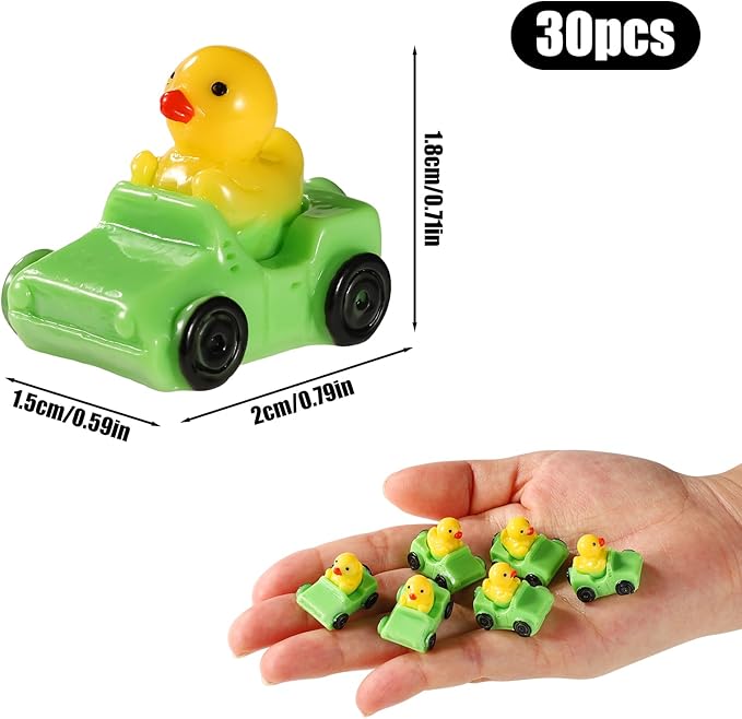 30pcs Ducks in a Car, Resin Car Duck Set Funny Mini Car Ducks Unique Rubber Ducks Small Animal Tiny Ducks Car Dashboard Decor Micro Landscape Duck