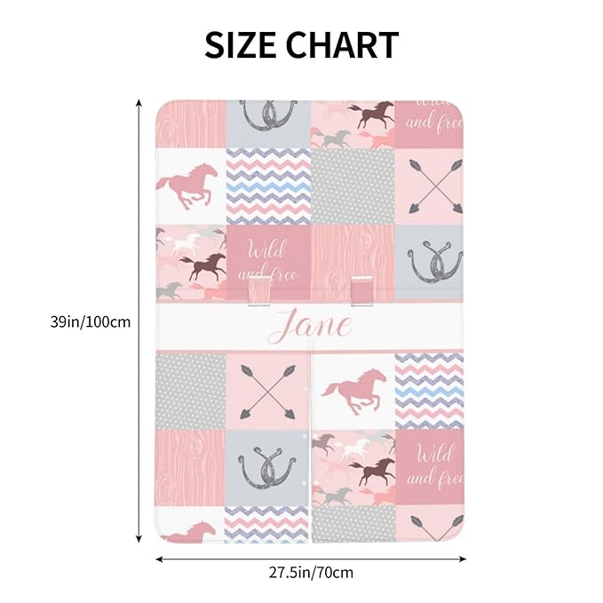 Personalized Baby Car Seat Canopy for Baby Girls, Custom Name Horse Pink Baby Car Seat Covers for Babies, Opening Minky Nursing Breastfeeding Cover for Infant, Carseat Canopies for Newborn