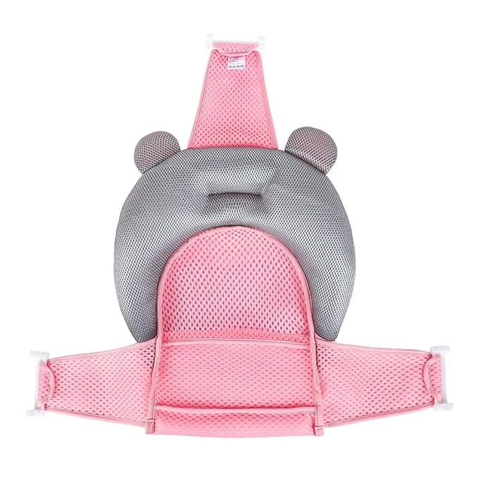 Baby Bath Seat Support Net Soft Infant Bathing Seat Support Mat Suspension Shower Pad Adjustable Non-Slip Newborn Bathtub Sling Mat Baby Sink Bather Tub Shower Net Bathtub Sit Up Mesh 0-6 Month