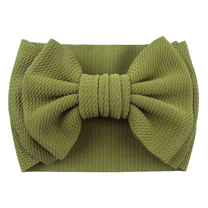 Bows for Baby Girls Headband, Newborn Bows Headbands Baby Hair Bows Hairbands Hair Accessories.(FD104-Rose red Dark Bud Green)