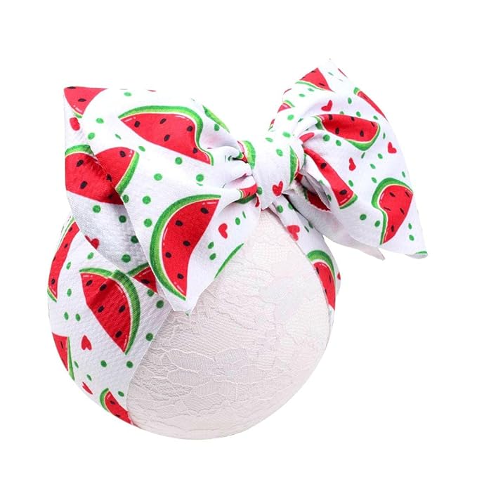 YanJie Watermelon Bow Headband for Girls Newborn Infants Toddlers - Red, 1 Count