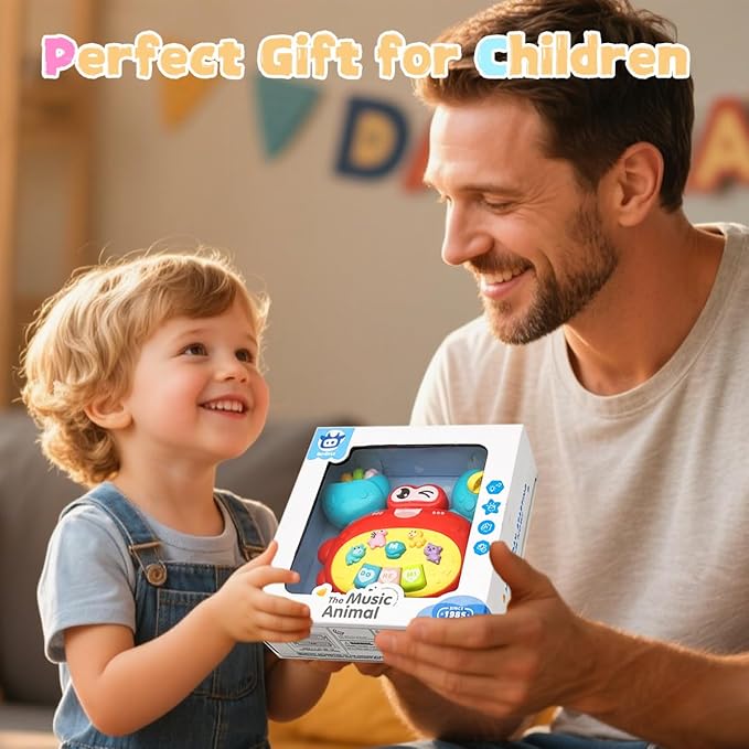 Baby Musical Toys for 1 Year Old Boys and Girls, Piano Keyboard Light Up Musical Toys for Toddlers 1-3 , Early Learning Educational Infant Toys Gifts for 12-18 Months (Crab)