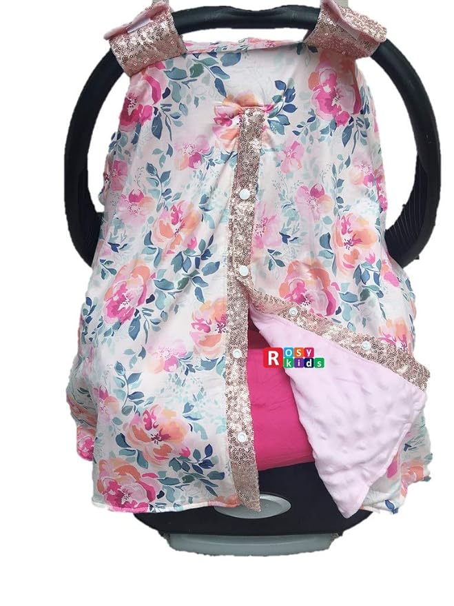 Rosy Kids Infant Carseat Canopy Cover 1pc Wind Proof Baby Car Seat Cover, Sunshade Cover, Fits Any Model, Color25OR02