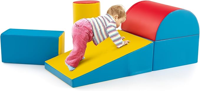 Costzon Climbing Toys for Toddlers, 5 Pieces Soft Foam Block Play Structures Infants Climbers for Child Development, Waterproof Indoor Crawl and Climb Foam Play Set for Kids Preschool Baby