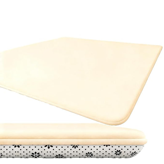 Baby Play Mat for Floor, 1.2″ Thick Foam 50X50 Playpen Mat, Ultra-Soft Velvet for Tummy Time & Crawling, Non-Slip Backing and Easy to Clean, Safe for Infants, Toddlers, and Kids (Cream)
