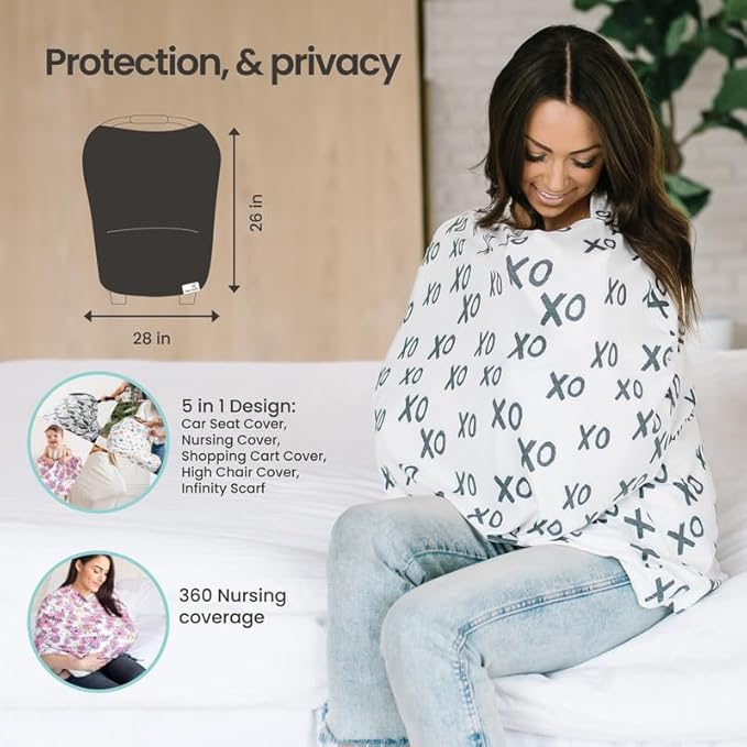 Copper Pearl Multi-Use Cover: Car Seat Covers, Nursing Cover, and Stroller Cover for Sun - Stretchy Fabric, All-Season Use, Stylish Designs, Easy Access for Moms - Winter