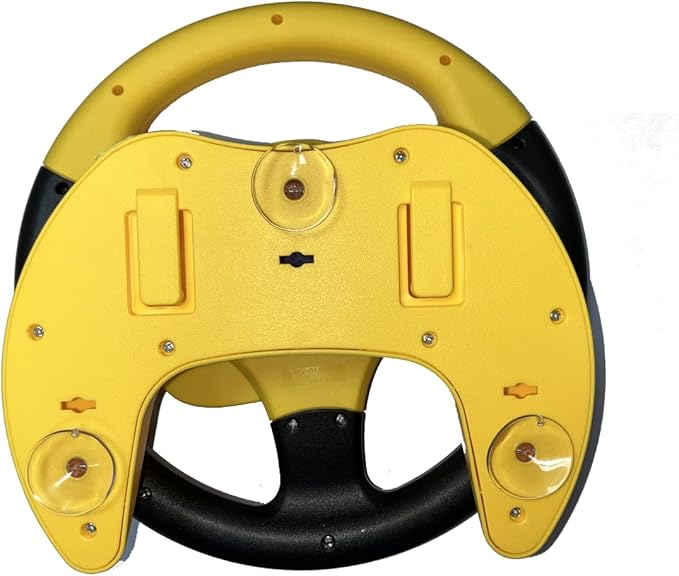 Simulated Driving Controller Portable Simulated Steering Wheel Copilot Toy Children's Small Steering Toy Gift Funny Interactive Driving Wheel with Music. (Yellow)