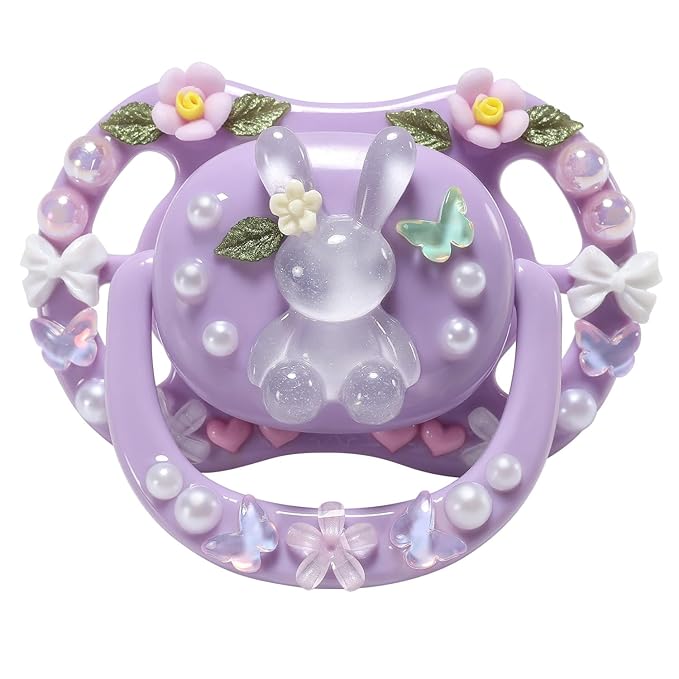CutiePlusU Adult Sized Pacifier Dummy DIY Handmade Big Shield- Purple