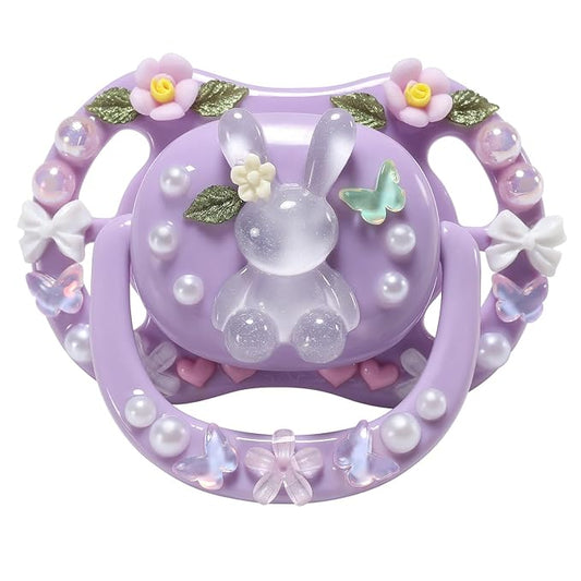 CutiePlusU Adult Sized Pacifier Dummy DIY Handmade Big Shield- Purple