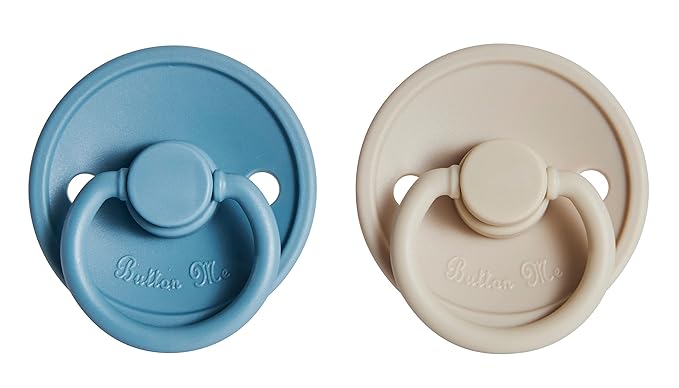 ButtonMe Premium Soft Silicone Pacifiers 6-18 Months BPA Free Baby Pacifier - 2-Pack of Comfortable & Stylish Baby Pacifiers 6-18 Months for Baby Boy & Girl - Hospital-Grade Silicone Baby Pacifiers