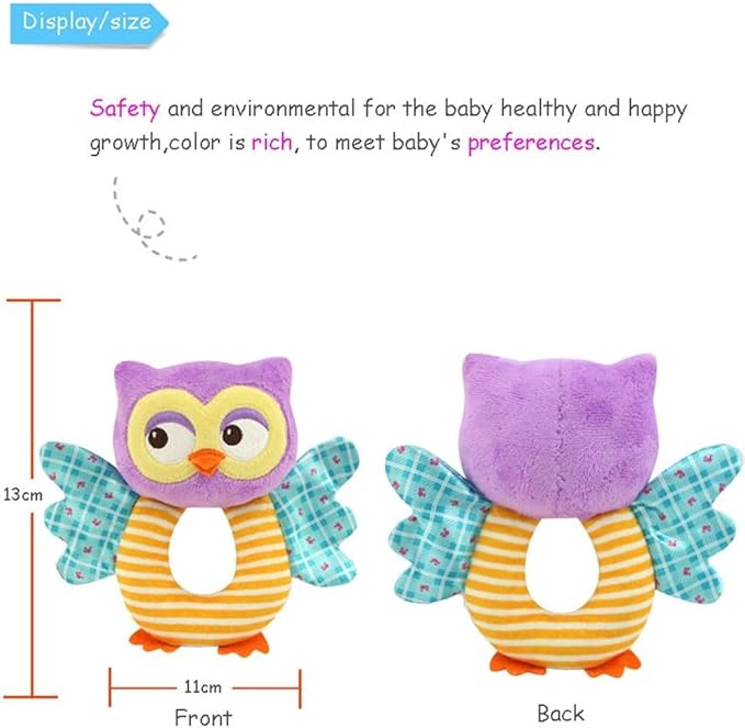 teytoy Owl Soft Rattle Toy for Over 0 Months
