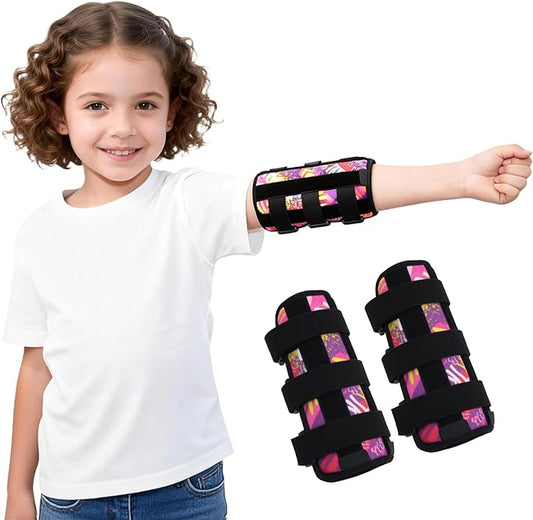 2 Pack Thumb Sucking Deterrent, Nail Biting Treatment Guard, Finger Sucking Prevention for Kids Toddlers – Anti Nose Picking, Scratch Guard, Elbow Immobilizer Splint for Ages 2-6