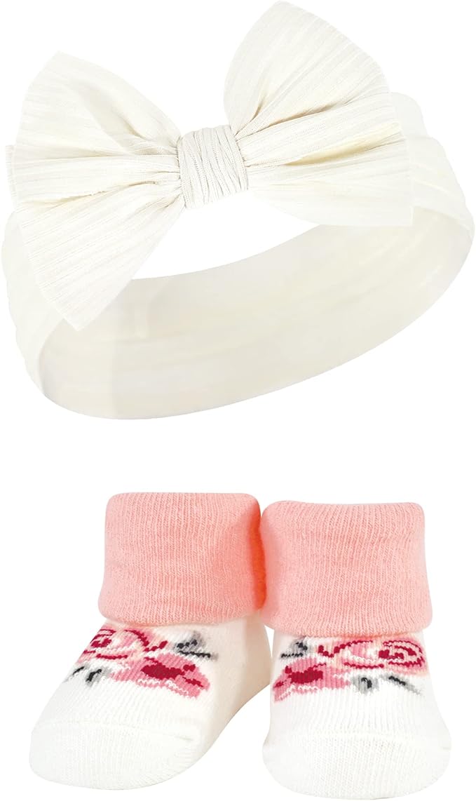 Hudson Baby Girl's Headband and Socks Giftset