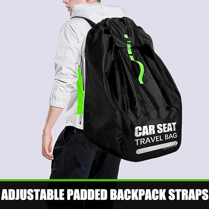 Car Seat Travel Bag for Airplane, Large Car Seat Bags for Air Travel with Comfort Padded Straps, Carseat Storage Bag / Backpack for Carseat Airport, Carseat Cover Travel - Baby Travel Essential