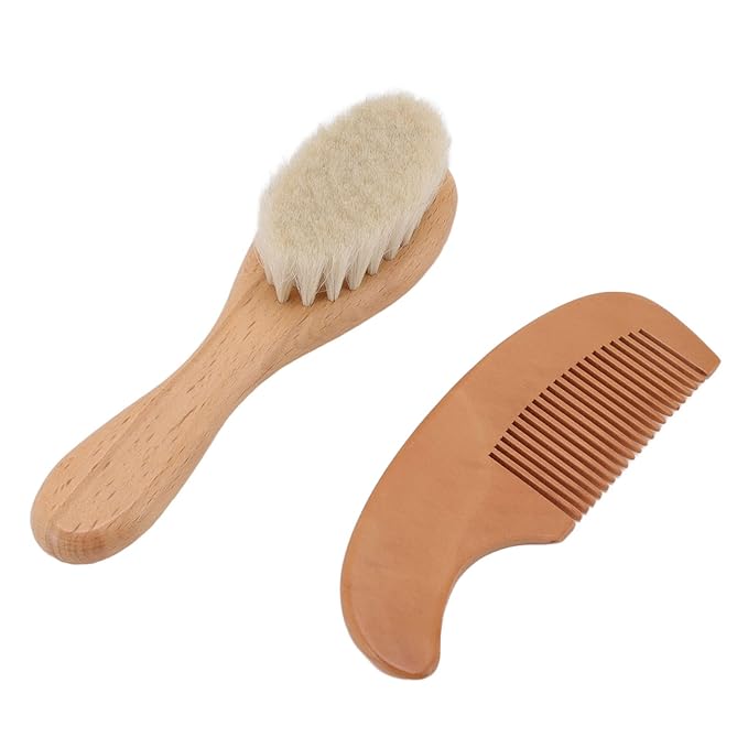 Baby Brush, Baby Brush And Comb Set Baby Brush And Comb Set Multifunction Baby Brush And Comb Set Newborn Composite Wood And Wool Baby Men Hair Baby Bath