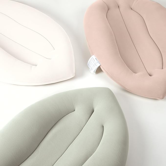 Baby Lounger for Newborn: Skin-Friendly & Breathable for 0-12 Months Infant Tummy Time Playtime & Diaper Changes - Portable & Lightweight Cushion for New Parents (Ivory)