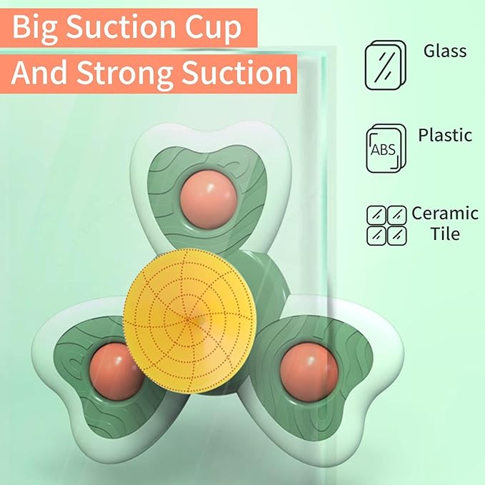LZZAPJ Spinning Sensory Learning Toys for Toddlers 1-3, Baby 6-12-18 Months Suction Cup Spinner Toy,Baby Bathtub Bath Toys, Birthday Gifts for 1 Year Old and 2 Year Old Boys and Girls