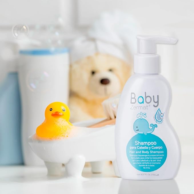 Zermat Hair and Body Shampoo, Shampoo for babies, Cleansing formula that prevents dryness on skin and scalp, and is totally irritation-free. 5.07 Fl. Oz.