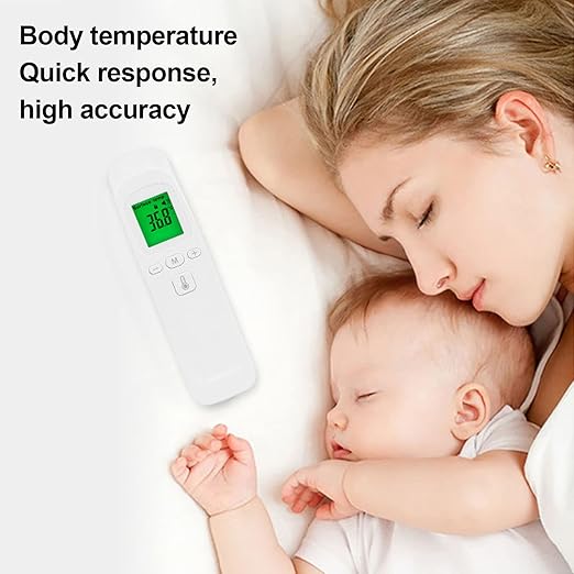 Thermometer for Adults and Baby, Forehead Digital Thermometer, Non Infrared Thermometer, Accurate Reading and High Temperature Alarm, Memory Recall