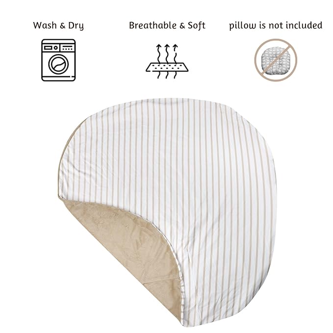Newborn Lounger Cover for Girls Boys, Removable Soft Baby Lounger Cover 1 Pack, Reversible Infant Lounger Cover Fleece, Light Brown (Only Cover)