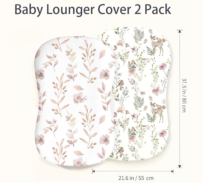 Baby Lounger Cover for Boys and Girls, Soft Breathable Polyester Cover, Fits Most Lounger Pillows, Cute Patterns, Durable and Machine Washable (13-Ocean, Envelope)