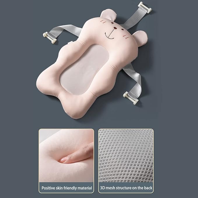 Baby Bath Cushion Bathtub Cushion Floating Seat Cartoon Infant Bathtub Mats Newborn 3D Mesh Seat Support Baby Shower Pads Choke Prevention Back Protection 18.9inchx11.81inch, Type 2