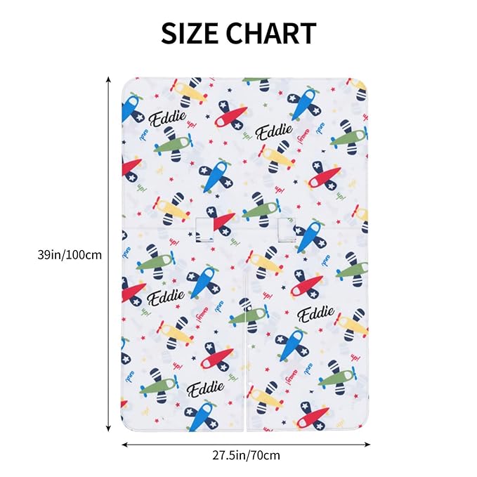 Personalized Little Plane Baby Car Seat Canopy for Babies with Name, Custom Car Seat Covers for Boys Girls, Peekaboo Opening Minky Nursing Breastfeeding Cover Infant Stroller Canopies for Newborn