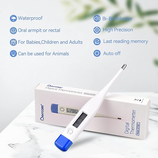 Value Bundle with Berrcom Digital Non Contact Infrared Forehead Thermometer JXB178 and Digital Thermometer DT007