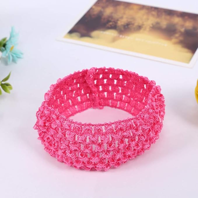 QandSweet Baby Girl's Stretch Headbands Crochet Stretchy Hair Bands DIY Accessories for Flower Or Bows
