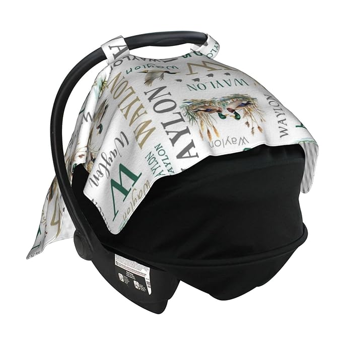 Personalized Mallard Baby Car Seat Cover for Boys, Custom Wild Duck Strollers Carseat Canopy with Name, Nursing Covers for Breastfeeding, Car Seat Canopies for Newborn Infant, New Mom Gifts