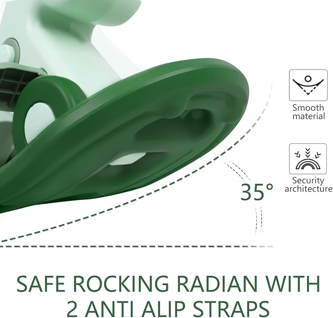 4 in 1 Rocking Horse for Toddlers 1-3 Years Old, Baby Rocking Toy Fun Birthday Gift for 1+ Kids, Ride on Toy with Detachable Balance Board and Footrest，Balance Bike with Push Handle(Green)
