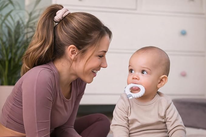 Sheep Teether – Gray | 100% Food Grade Silicone Baby Teething Toy | Textured Ring for Gum Relief | Easy Grip for Little Hands | BPA-Free, Phthalate-Free | Baby Teether Toy 3-36 Months