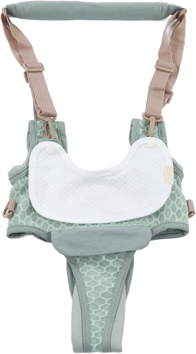 Baby Walking Harnesses, Lightweight Adjustable Detachable Crotch Pad Handheld Toddler Walk Assistant Belt Adjustable Standing Up and Walking Learning Helper for 8‑24M(Mint Blue-Profile Mesh)