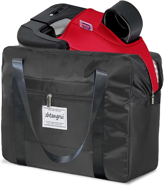 Backless Booster Seat Travel Bag for Airplane - Durable Car Seat Cover & Carrier for Easy Airplane Travel (black)