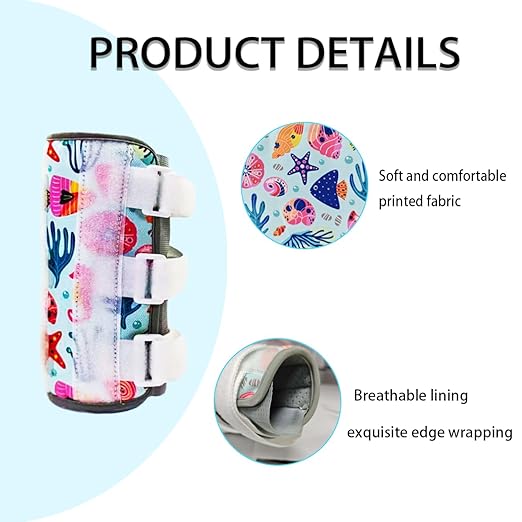 2 Pack Thumb Sucking Stop for Kids Toddlers Nail Biting Treatment Finger Sucking Deterrent Guard Prevention Anti Nose Picking Pediatric Elbow (Ocean)