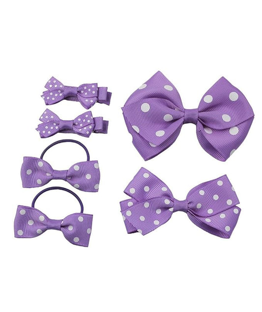 Polka dot Hair Clips Bow Baby Girls Polka dot Barrettes Clips BBG54 (B5-Lavender)
