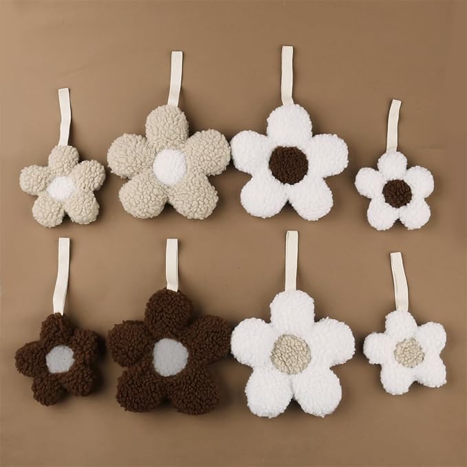 Baby Daisy Pacifier Holder,Light and Soft Dummy Holder Handmade 2 Pack, Decor for Nursing Kids Room