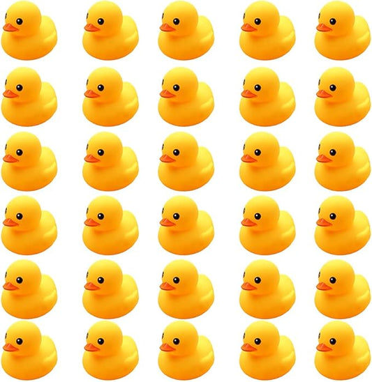 YUERFEILA Bath Duck Toys 30 PCS Mini Rubber Ducks Squeak and Float Duckies Baby Shower Toy Party Decoration for Toddlers Boys Girls(1.6'')