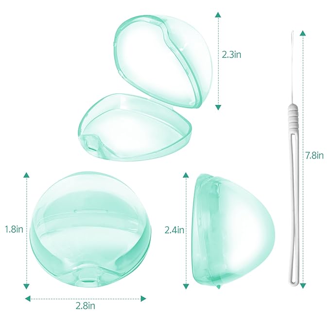 Nisxabebe Pacifier Case,3 Pack BPA Free Pacifiers Holder Case with Lanyard for Diaper Bag,Binky Container Box for Baby Binky Nipple Travel,Essential Pacifier Accessories,Easy to Clean,Green