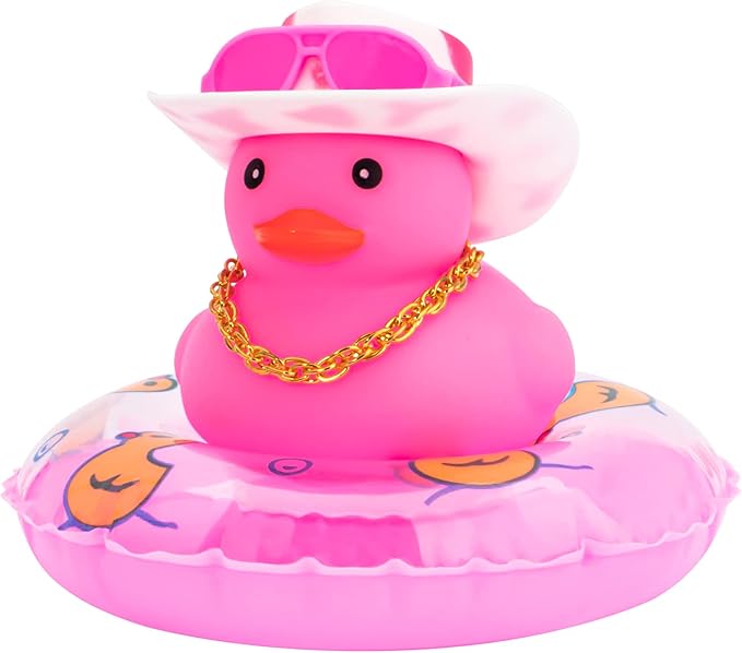 Wonuu Rubber Ducks - Pink & White, Car & Dashboard Decorations