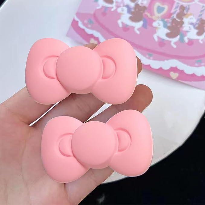 2 Pcs Pink Bow Hair Clips for Girls ， Bows Hair Barrettes for Women, Fashion Bow Hairpin Alligator Clips, Bows Hair Accessories for Girls and Women Clips and Barrettes
