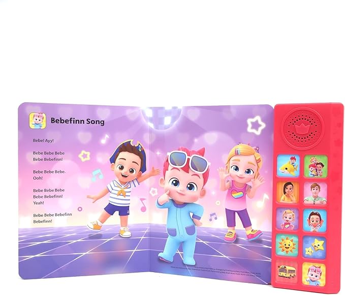 Bebefinn Sing-Alongs Nursery Rhymes Musical Sound Book for Toddlers 1–3 | 10 Buttons, 10 Songs Interactive Learning Toy by Pinkfong