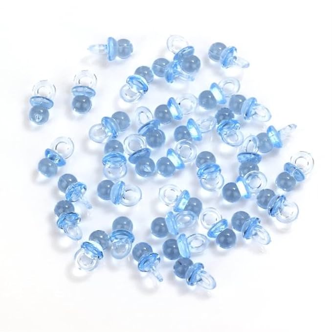 Small Blue Acrylic Baby Pacifier Baby Shower Favors - 144 Pieces