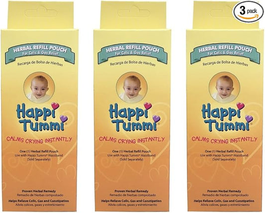 Happi Tummi Herbal Refill Pack - Relief for Infants and Babies with Colic, Gas, and Upset Tummies (3 Pack)