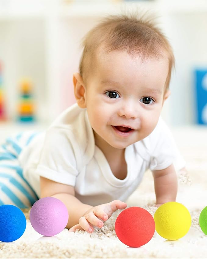 Pllieay 2.4 Inch Soft Foam Balls, Lightweight Mini Indoor Toys Play Balls for Safe Fun, Birthday Party for Boys and Girls