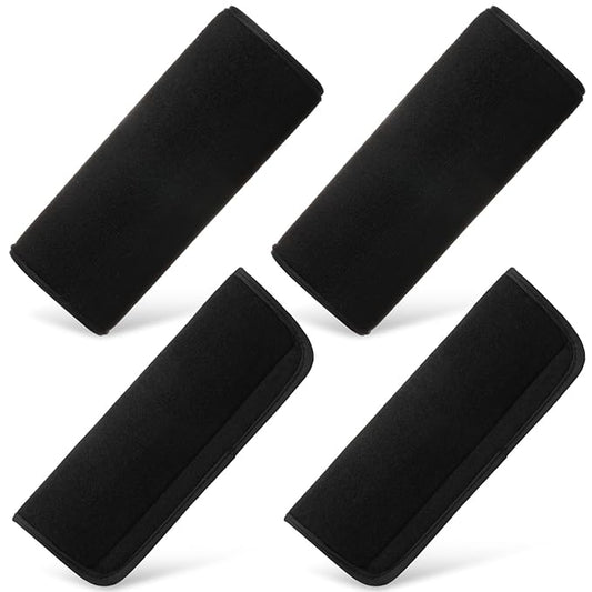 Riakrum 4 Pcs Baby Car Seat Belt Covers Soft Car Seat Straps Shoulder Pads for Kid Infant Stroller Strap Covers Safety Belt Cushion Pads for Boy and Girl(Black,10.63 x 4.33 Inch)