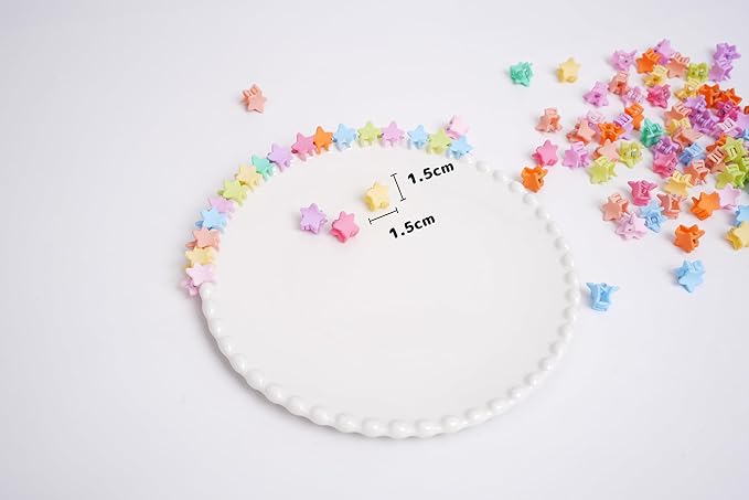 50 Pcs Colorful Mini Hair Claw Small Hair Clips Clamps Hair Accessories for Baby Girl Decorative Bun Tiny Hair Clips (Set-C)