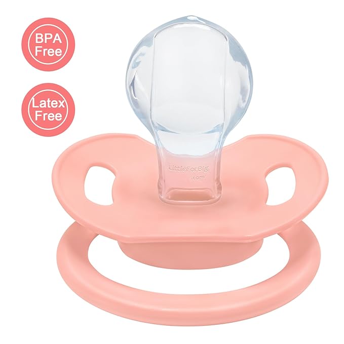 LittleForBig Bigshield Gen-II Adult Sized Printed Pacifier I Love Daddy Pattern Pink