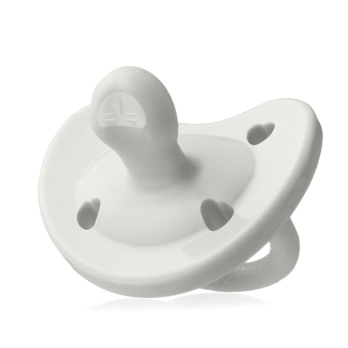 Chicco PhysioForma Luxe Orthodontic Pacifier for Babies 0-6 Months, One-Piece 100% Soft Silicone, Supports Breathing, Textured Shield & Handle, Included Sterilizing Case, BPA Free, 4-Pack, Multicolor