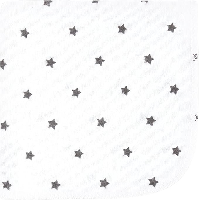 Hudson Baby Unisex Baby Flannel Cotton Washcloths 12-Pack, Farm Friends Grey, One Size